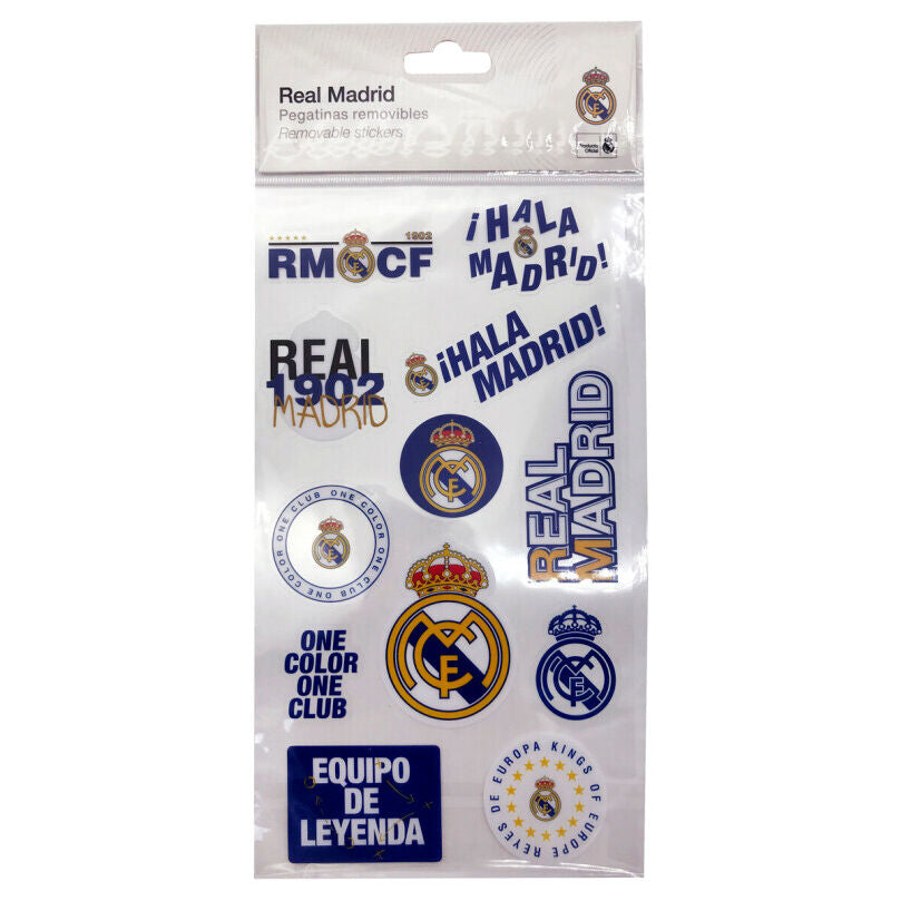 Lámina de pegatinas removibles del Real Madrid