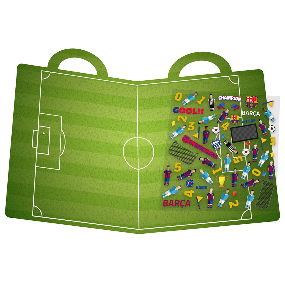 Libro de 65 pegatinas 3D reutilizables del FC Barcelona con estadio de fútbol - 4