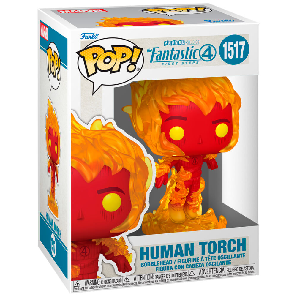 Figura Funko POP! de la Antorcha Humana rodeada de llamas naranjas - 2