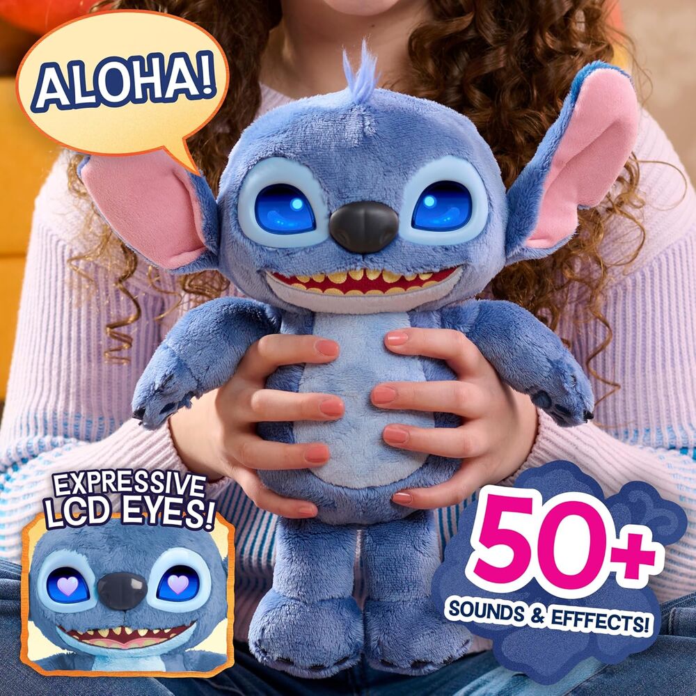 Peluche interactivo de Stitch Disney azul con ojos LED - 10