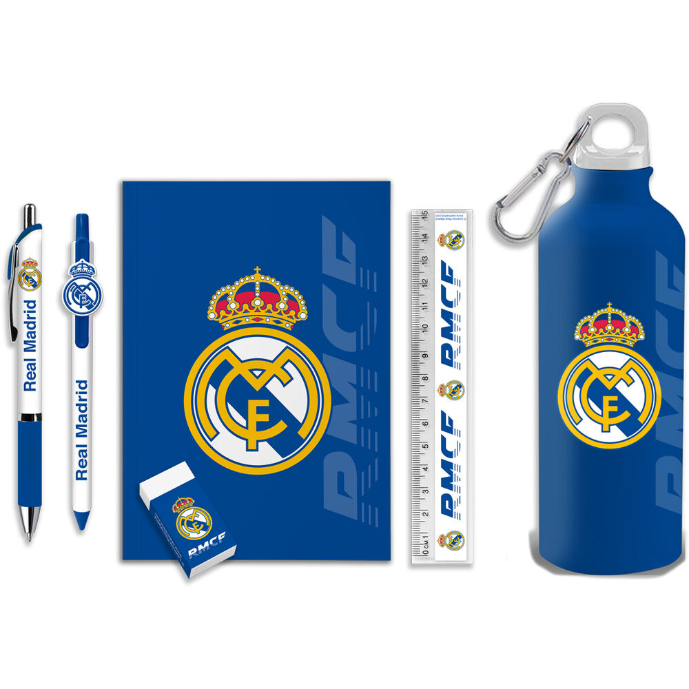 Set de papelería y cantimplora azul del Real Madrid - 2
