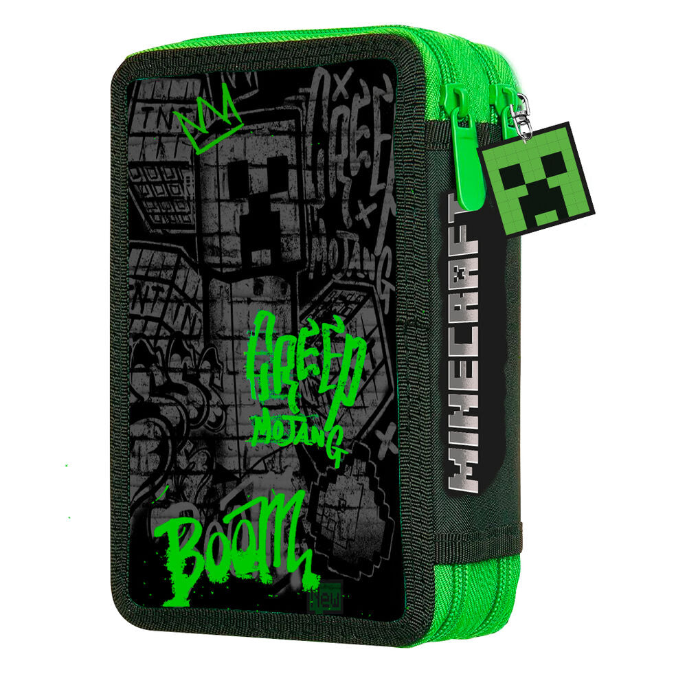 Plumier doble Minecraft Creeper verde y negro - 3