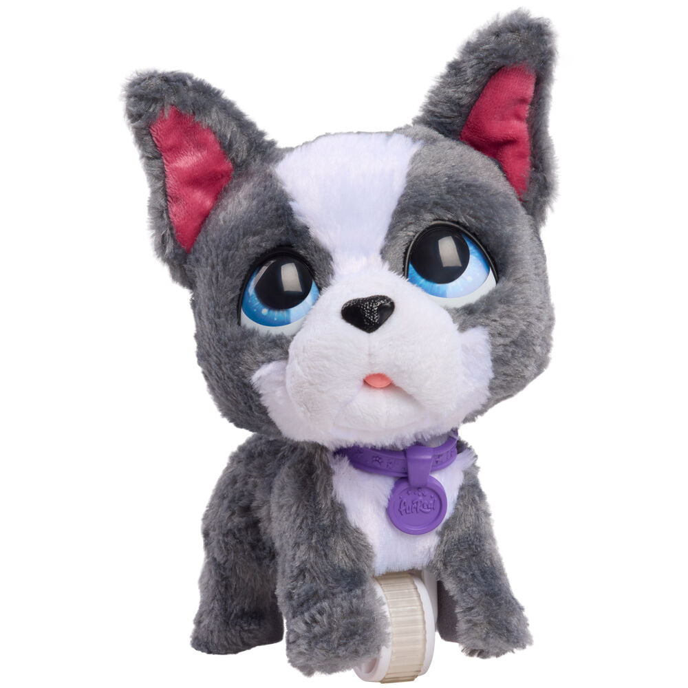 Peluche interactivo FurReal WagaLots de bulldog francés gris y blanco
