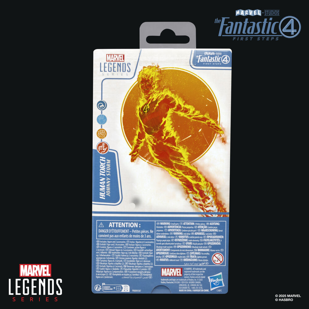 Figura articulada de la Antorcha Humana Marvel Legends con llamas - 11