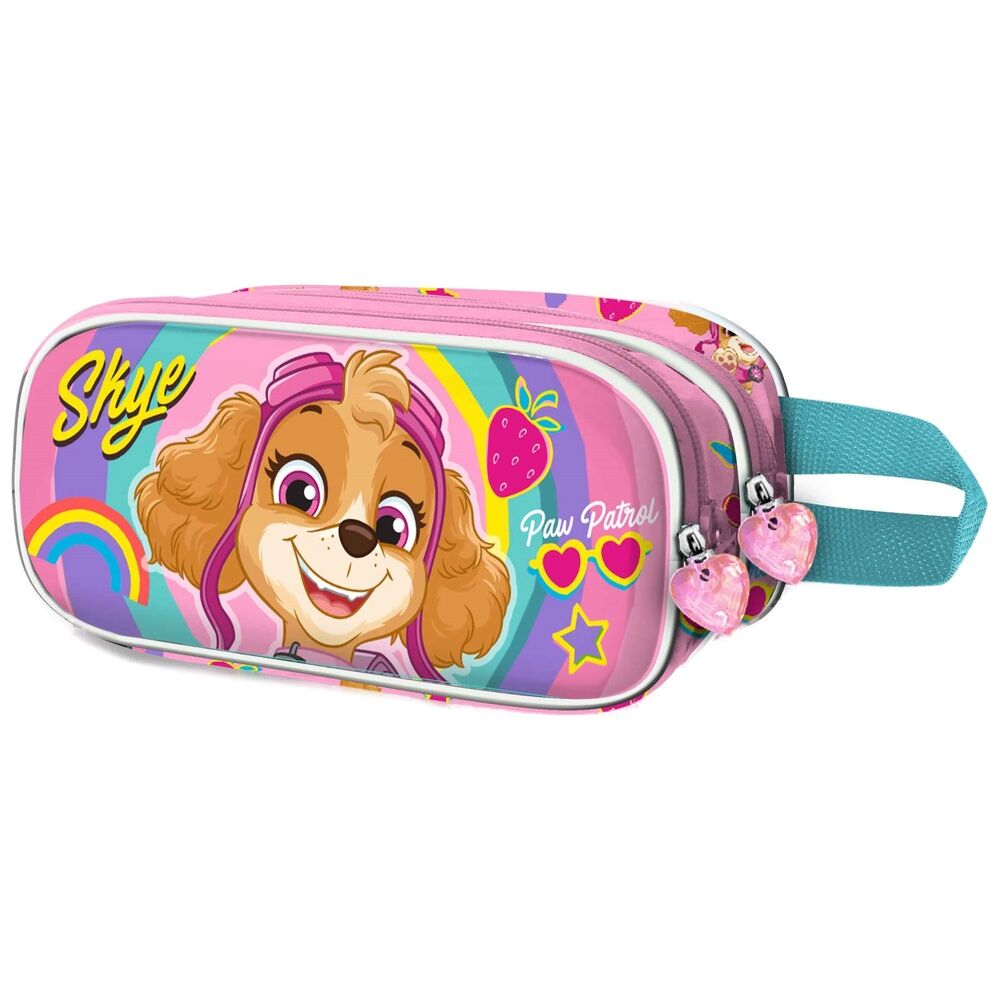 Portatodo 3D rosa de Skye Paw Patrol con asa turquesa