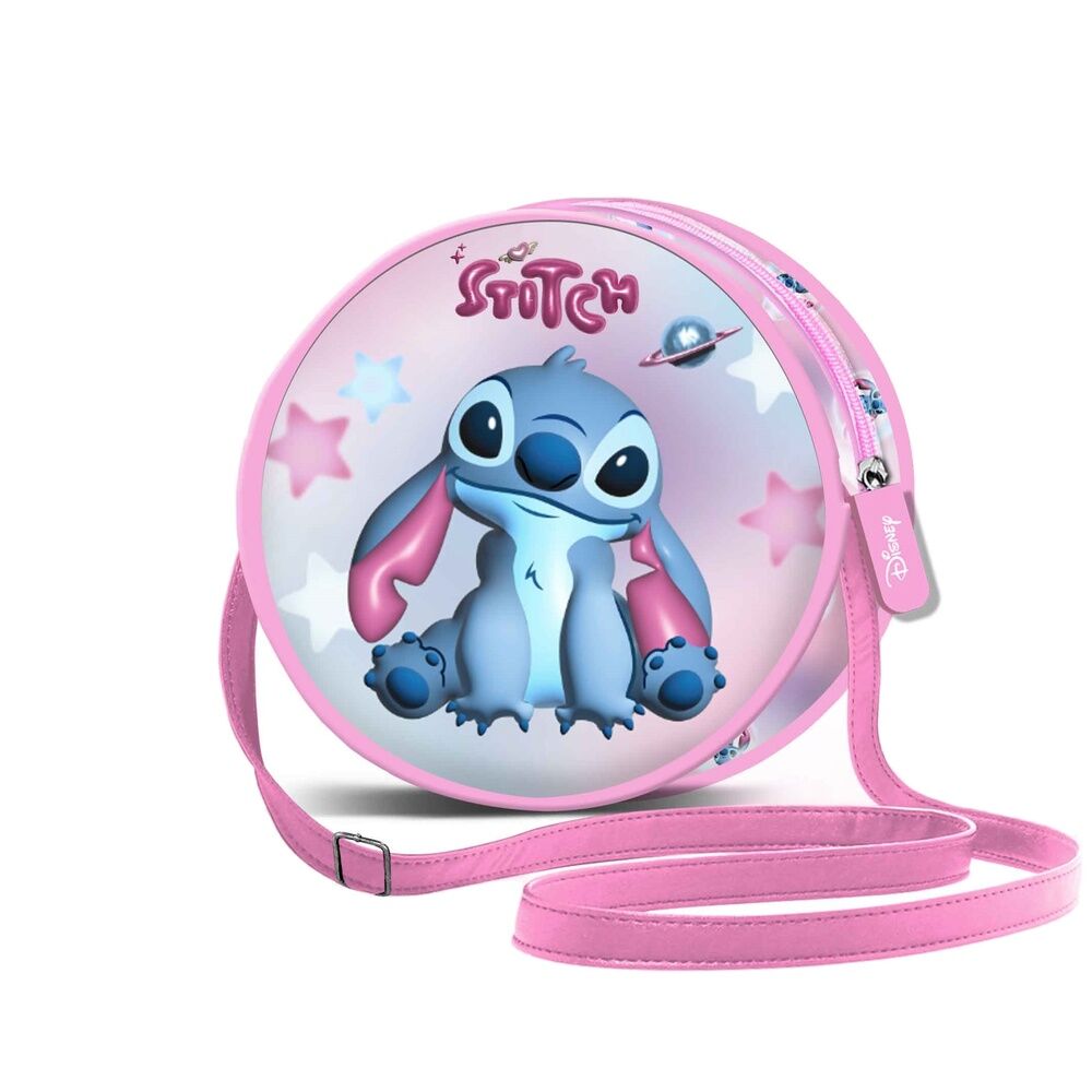 Bolso redondo rosa de Stitch Disney con correa larga