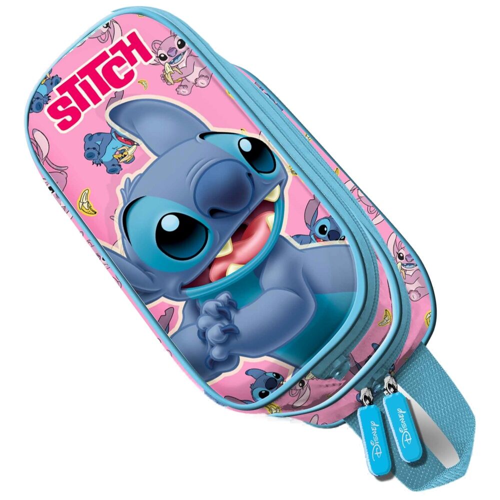 Portatodo doble 3D de Stitch Disney en rosa y azul