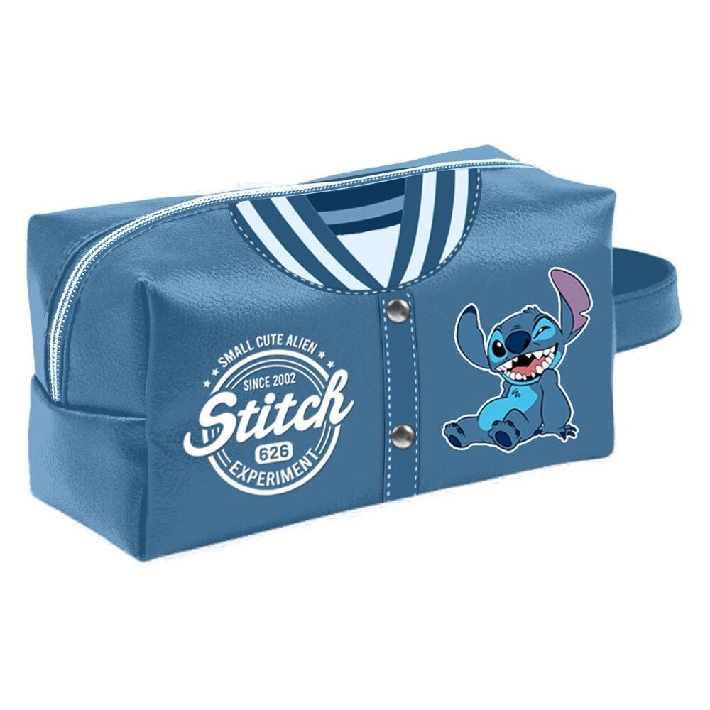 Neceser azul de Stitch Disney con cierre de cremallera