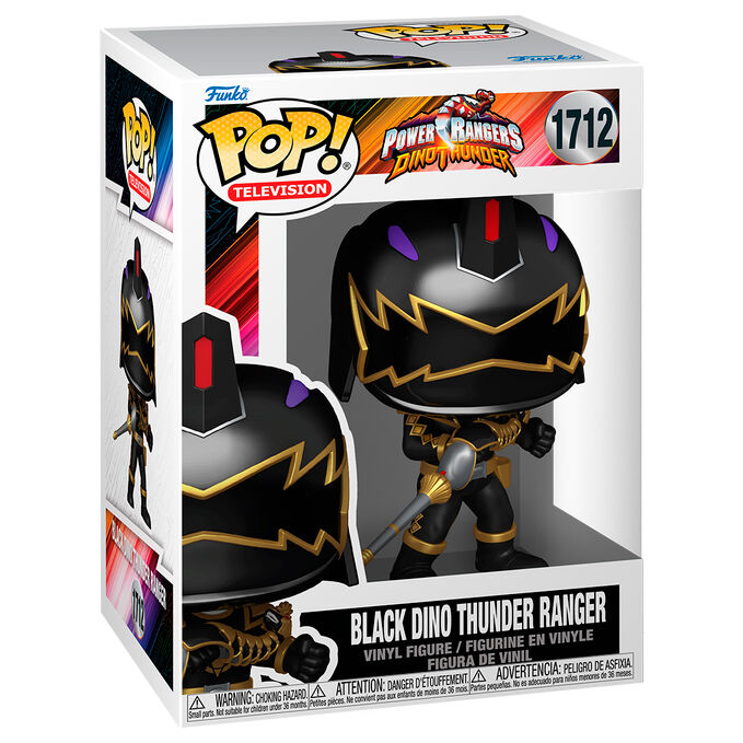 Figura Funko POP Black Dino Thunder Ranger con armadura negra y detalles dorados - 2