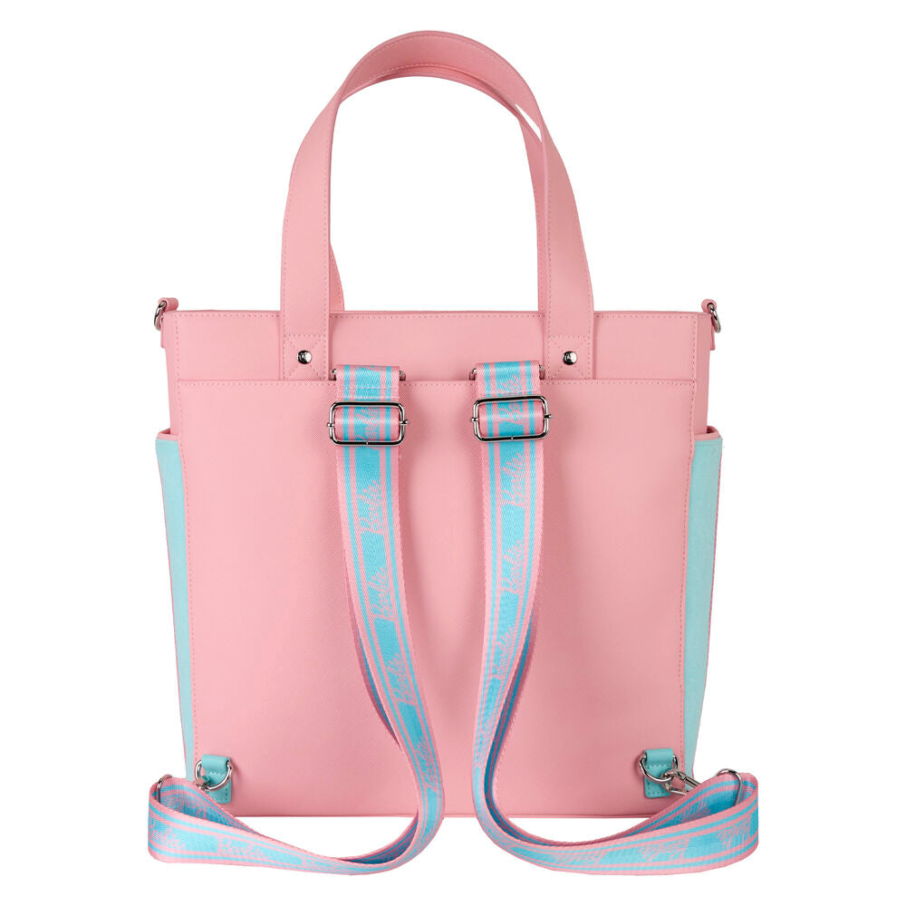 Bolso mochila Barbie Loungefly rosa y turquesa con bolsillo frontal - 3