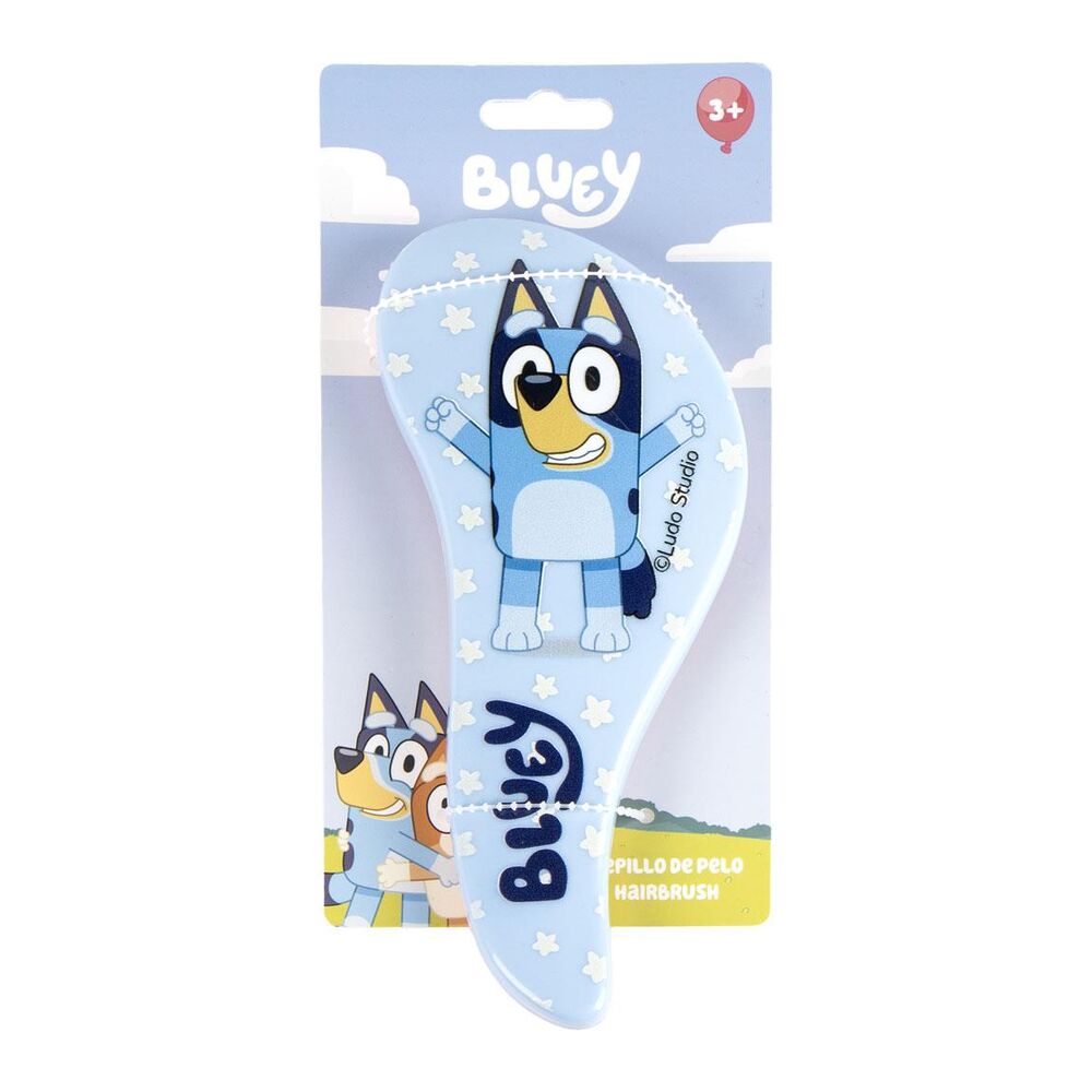 Cepillo desenredante Bluey azul y rosa con ilustración del personaje - 2