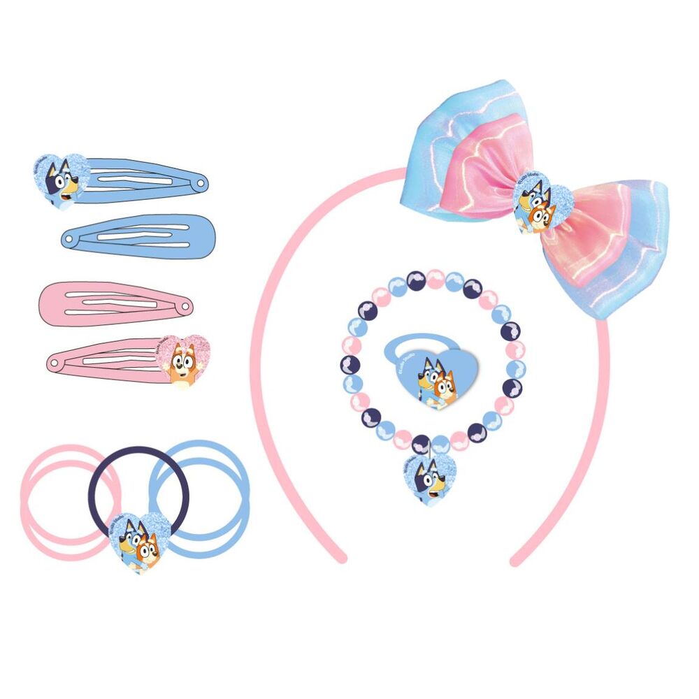 Set de accesorios para el cabello Bluey con diademas, pinzas, coleteros y lazos - 4