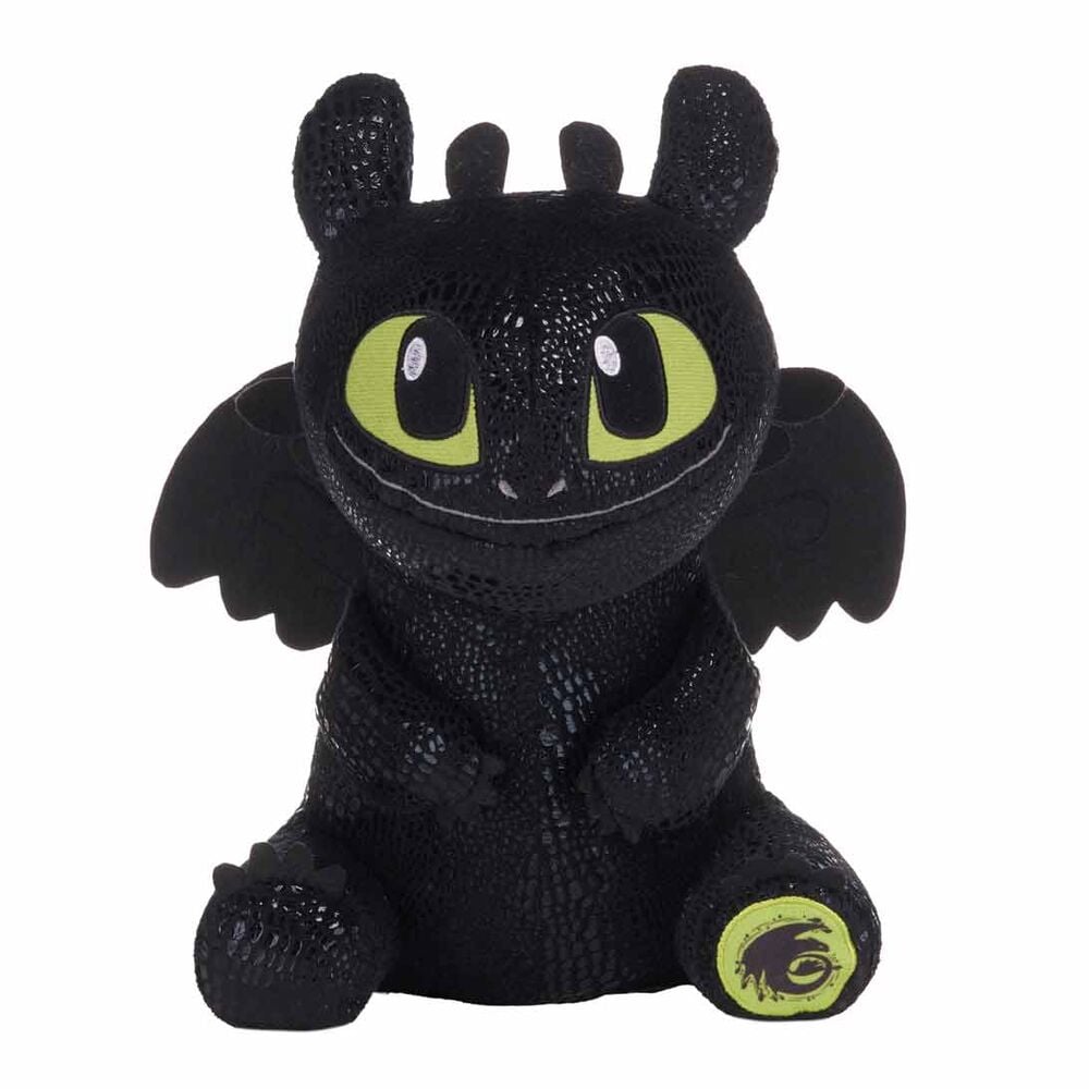 Peluche negro de Desdentao con ojos verdes y alas