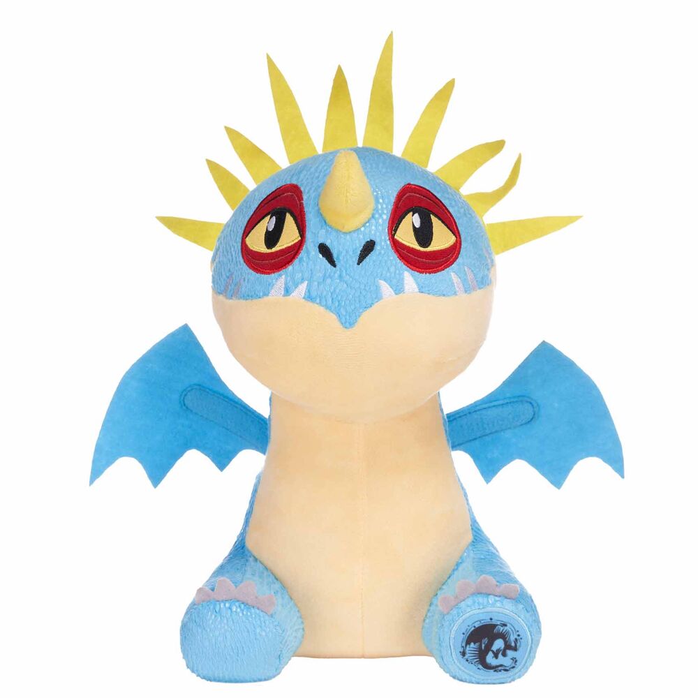 Peluche azul de Tormenta con alas y púas amarillas