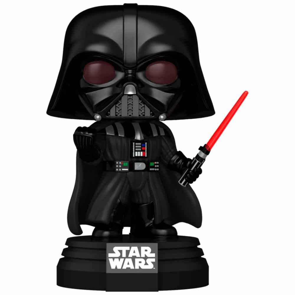Figura Funko POP! de Darth Vader con sable láser rojo en su caja - 2