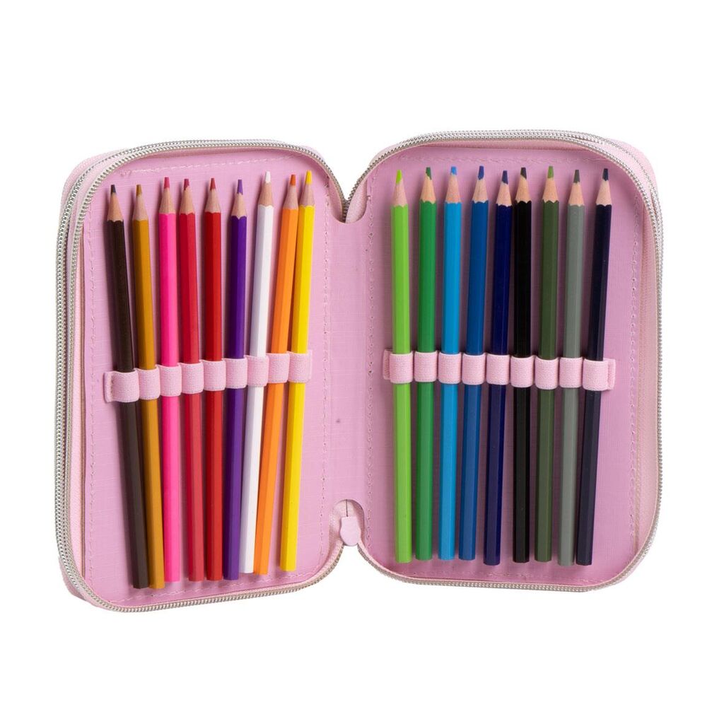 Plumier triple completo de Stitch Disney en rosa y lila - 4