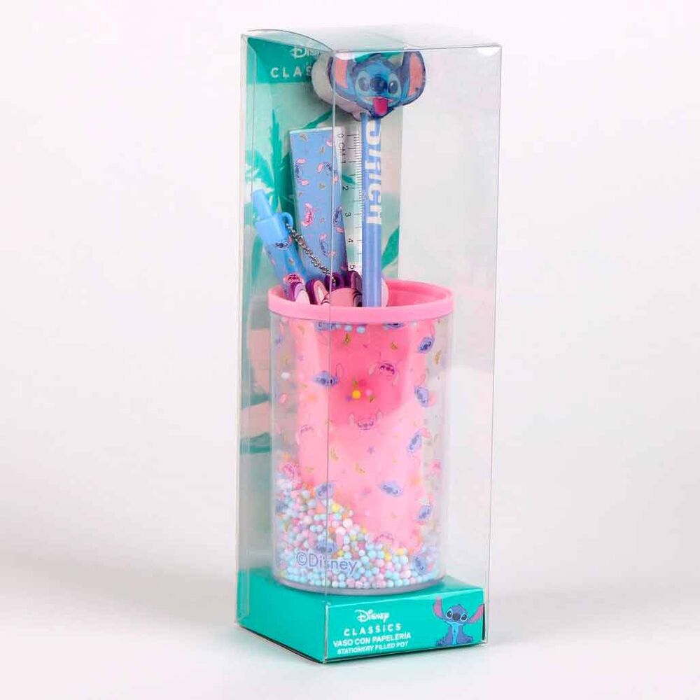 Portalápices rosa de Disney Stitch con estampado multicolor - 4