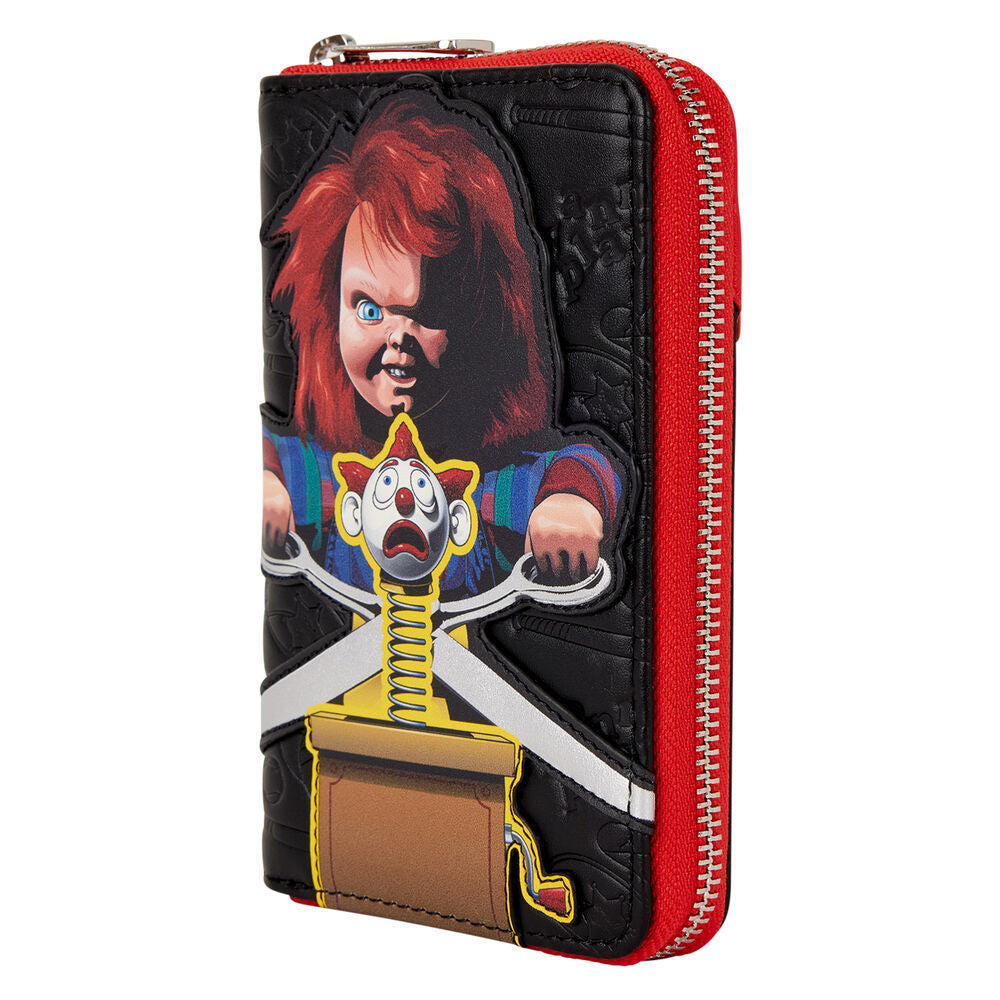 Cartera Chucky Loungefly negra con borde rojo y cierre de cremallera - 4