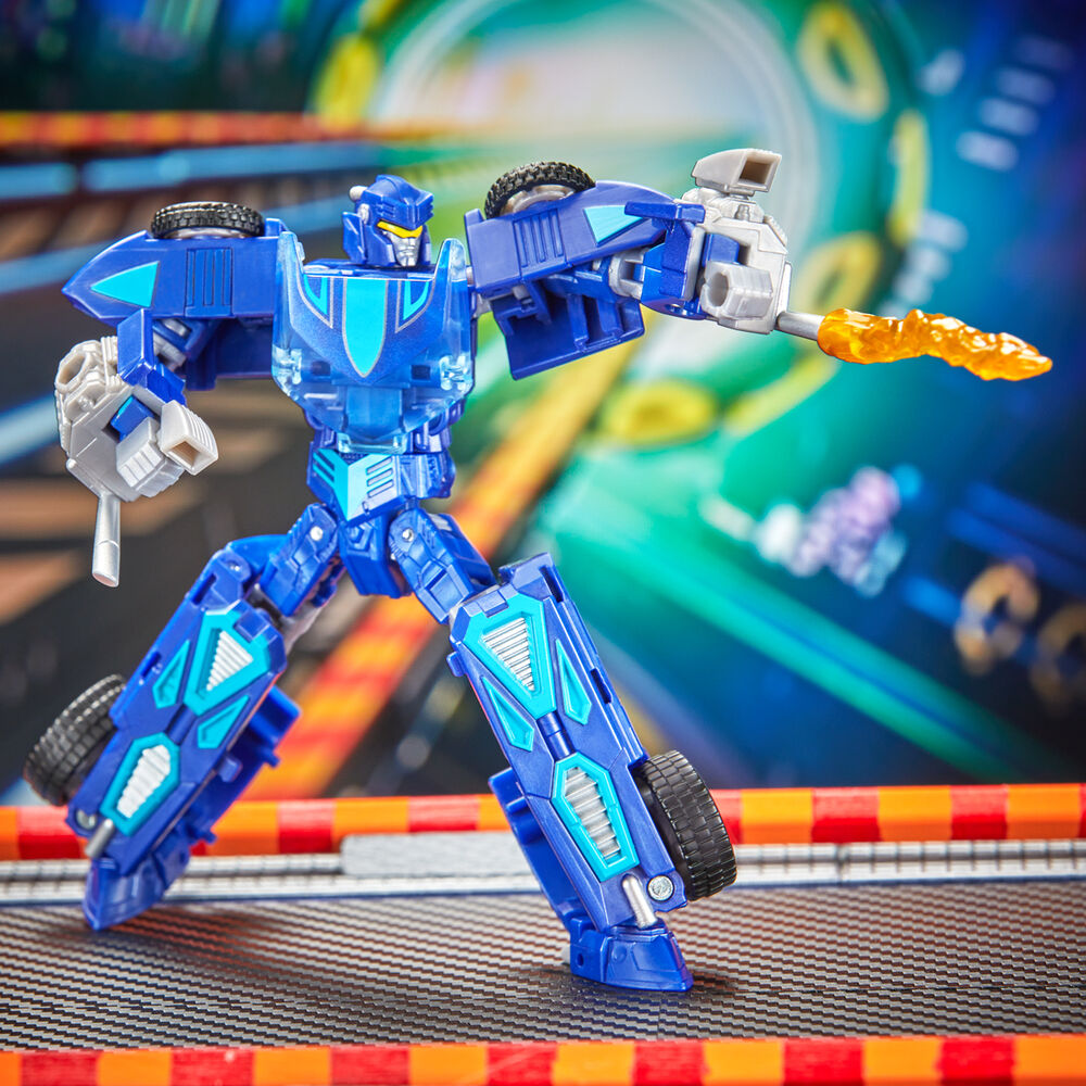 Coche Hot Wheels Transformers Twin Mill azul en blíster - 7