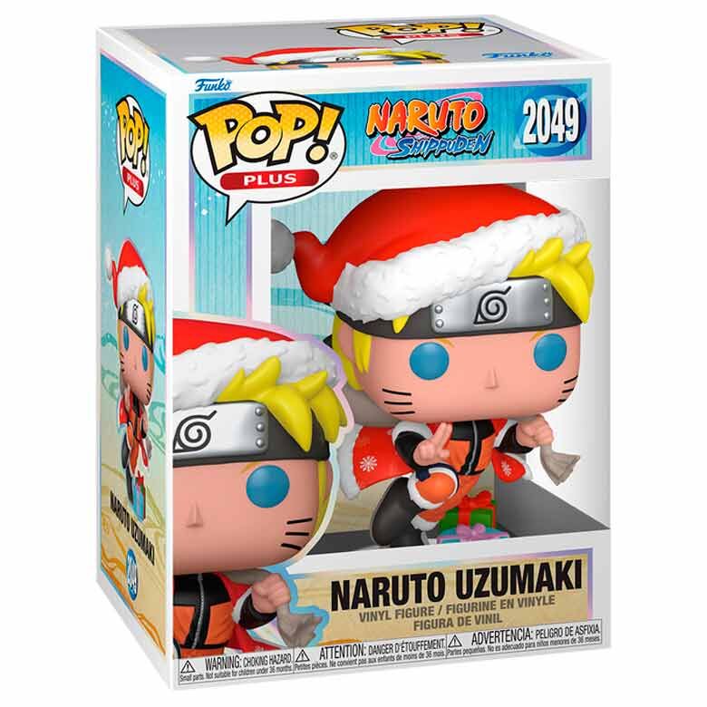 Figura Funko POP Plus de Naruto Uzumaki con gorro navideño y regalos - 2