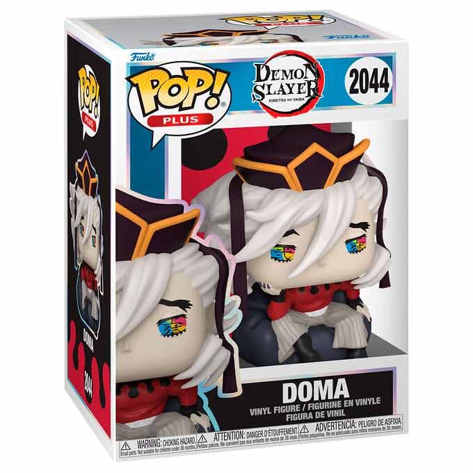 Figura Funko POP! de Doma de Demon Slayer con cabello blanco y tocado oscuro - 2