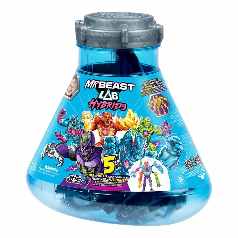 Mega Pack MrBeast Lab Hybrids con recipiente y cinco figuras