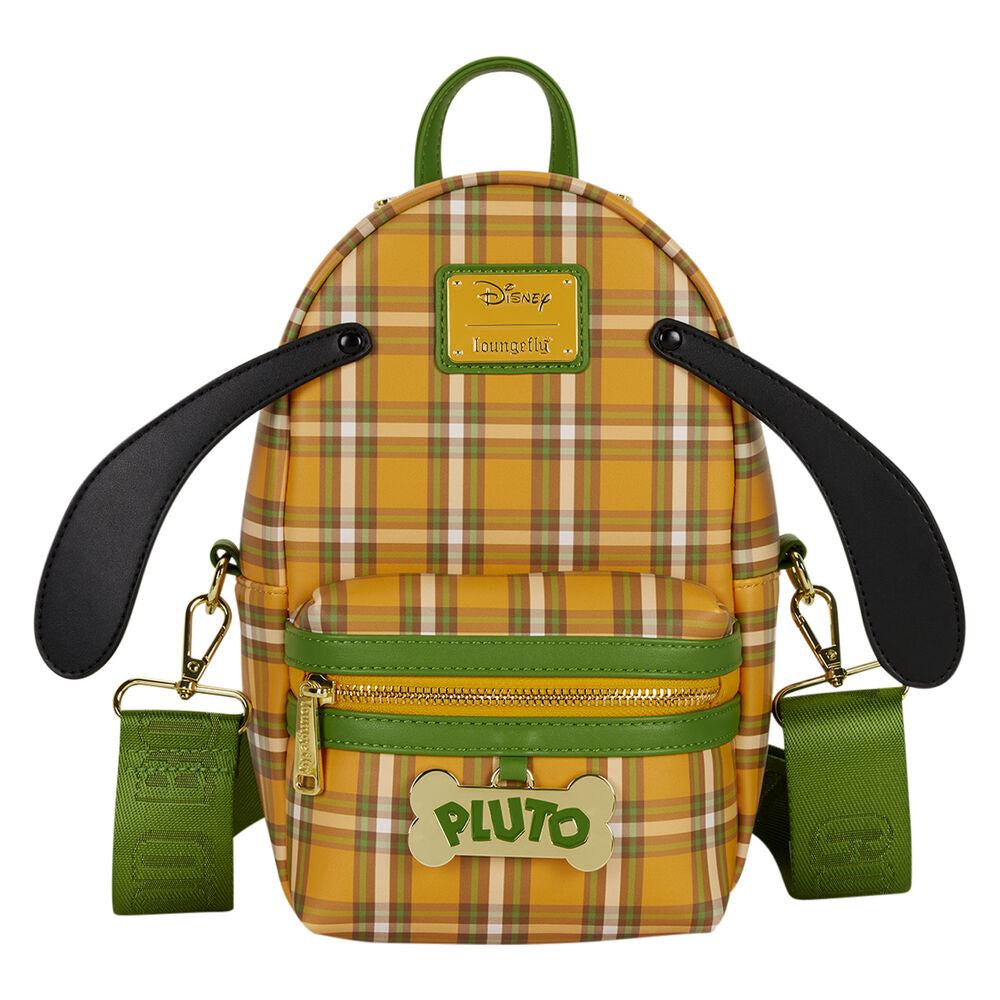Bolso bandolera Loungefly de Pluto con estampado de cuadros y detalles verdes - 10