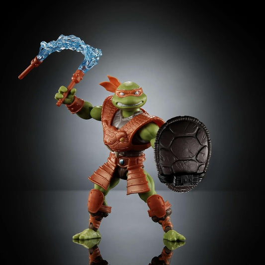 Figura articulada de Michelangelo Turtles of Grayskull con nunchakus de energía - 3