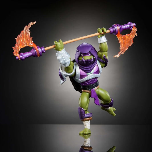 Figura articulada de Donatello Turtles of Grayskull con vara y armadura - 4