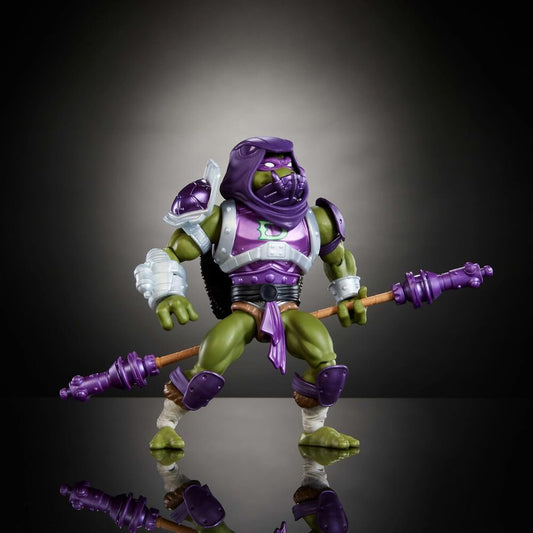 Figura articulada de Donatello Turtles of Grayskull con vara y armadura - 5