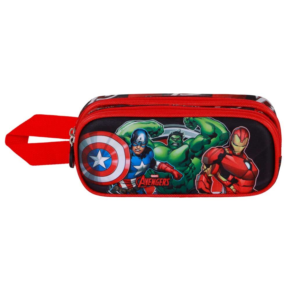 Portatodo 3D doble de Los Vengadores con Capitán América, Hulk e Iron Man - 3