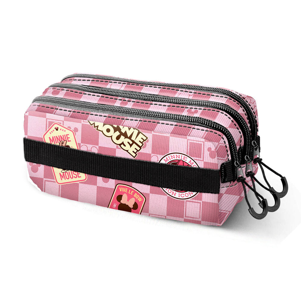 Portatodo triple rosa de Minnie Disney con tres cremalleras - 3