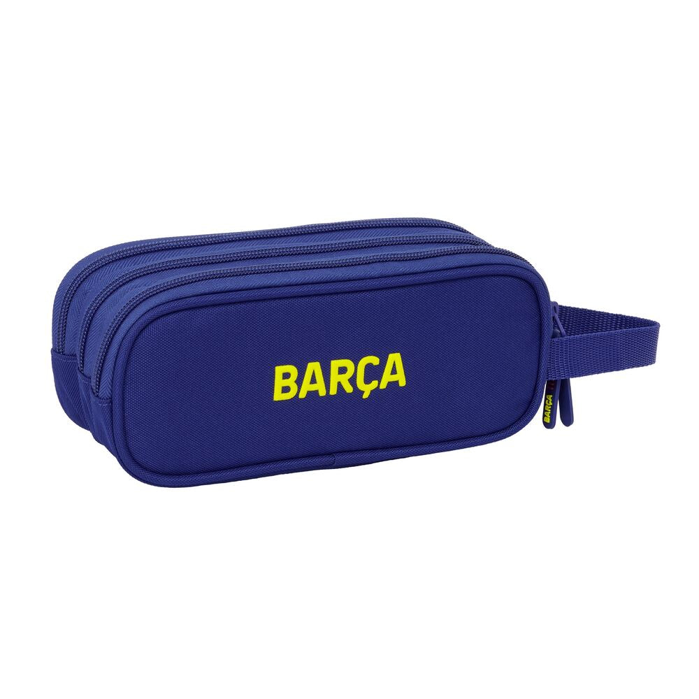 Portatodo triple F.C. Barcelona 25/26 azul y granate con asa lateral - 3