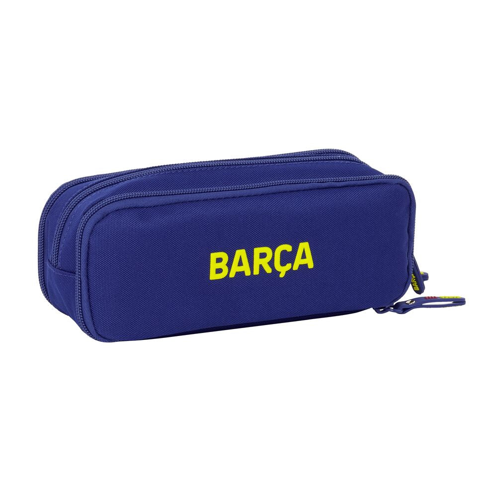 Portatodo triple azul y grana del F.C. Barcelona con tres compartimentos - 5