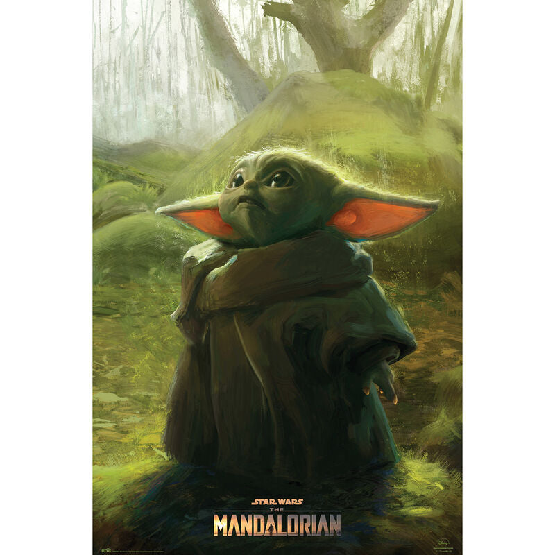 Póster de Grogu en un bosque de The Mandalorian