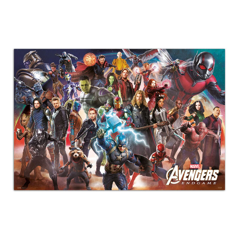 Póster horizontal de Marvel Avengers Endgame con Los Vengadores