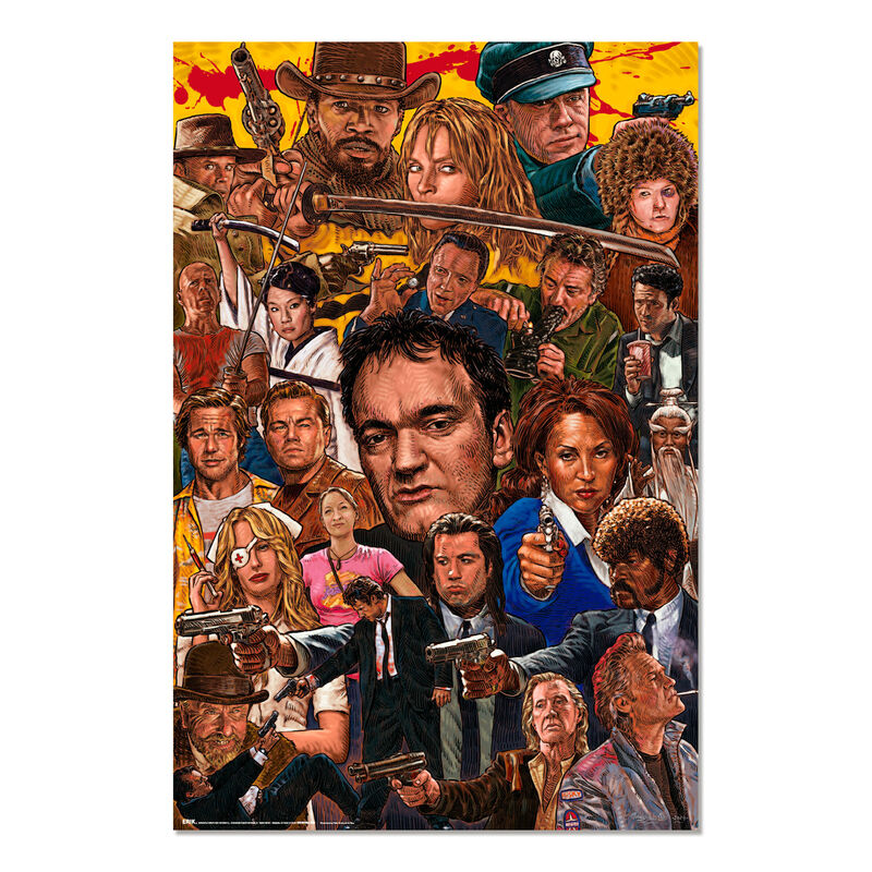 Póster ilustrado de las películas de Quentin Tarantino
