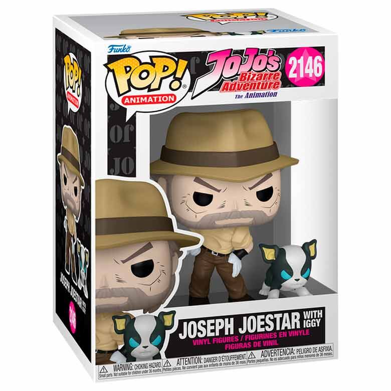 Figura Funko POP de Joseph Joestar con Iggy - 2
