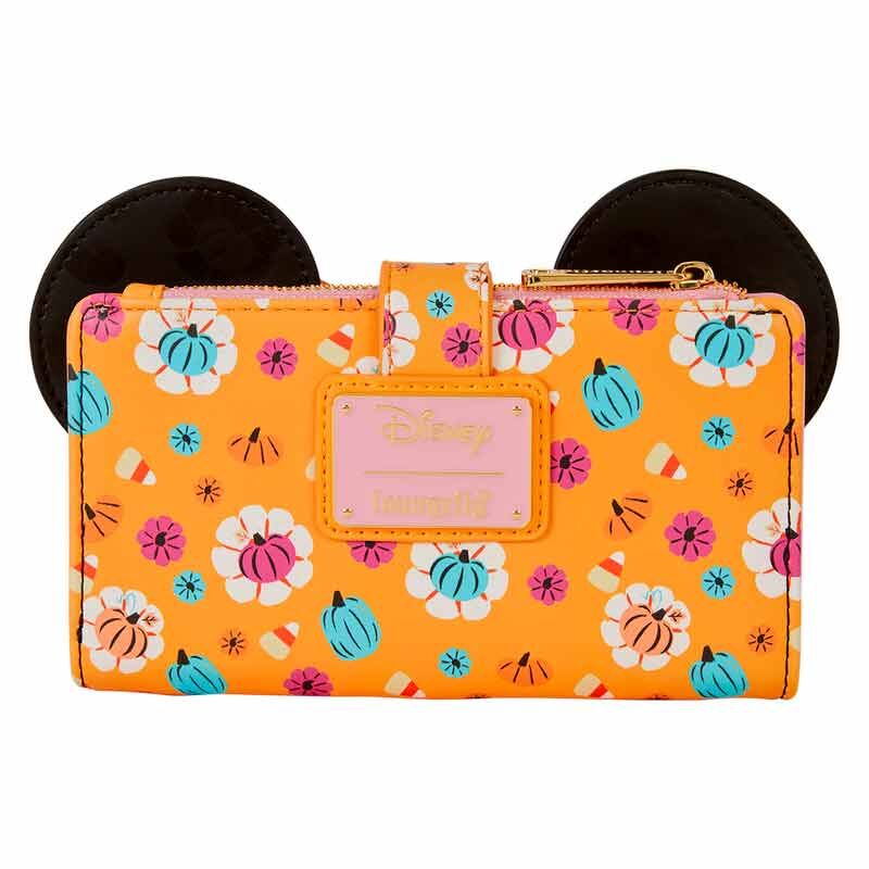 Cartera negra de Minnie Pumpkin Disney Loungefly con lazo naranja - 4