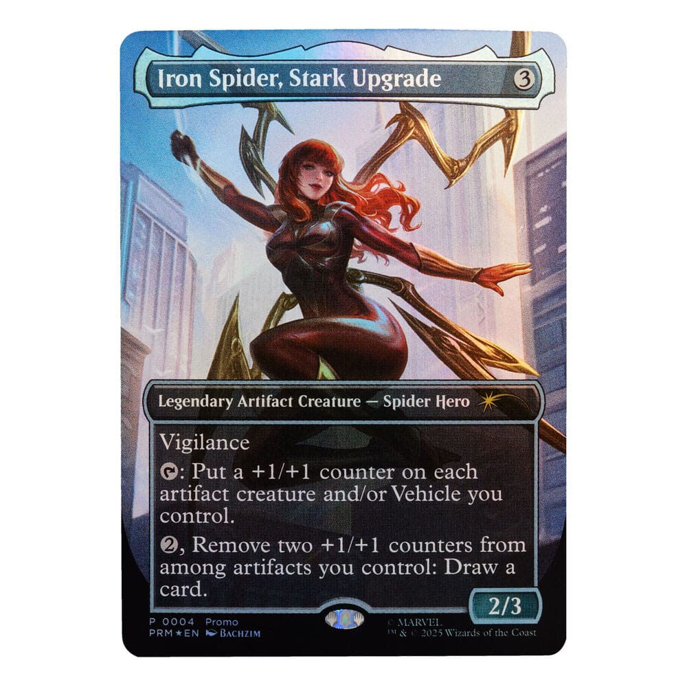 Figura Mary Jane Watson Iron Spider de Marvel Legends con carta de Magic: The Gathering - 5