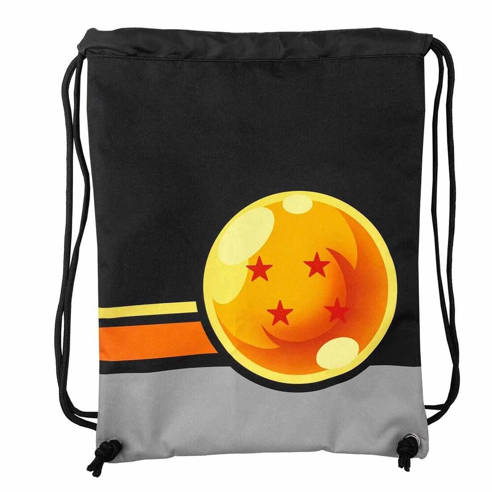 Saco mochila Dragon Ball naranja y negro con bolsillo frontal - 2
