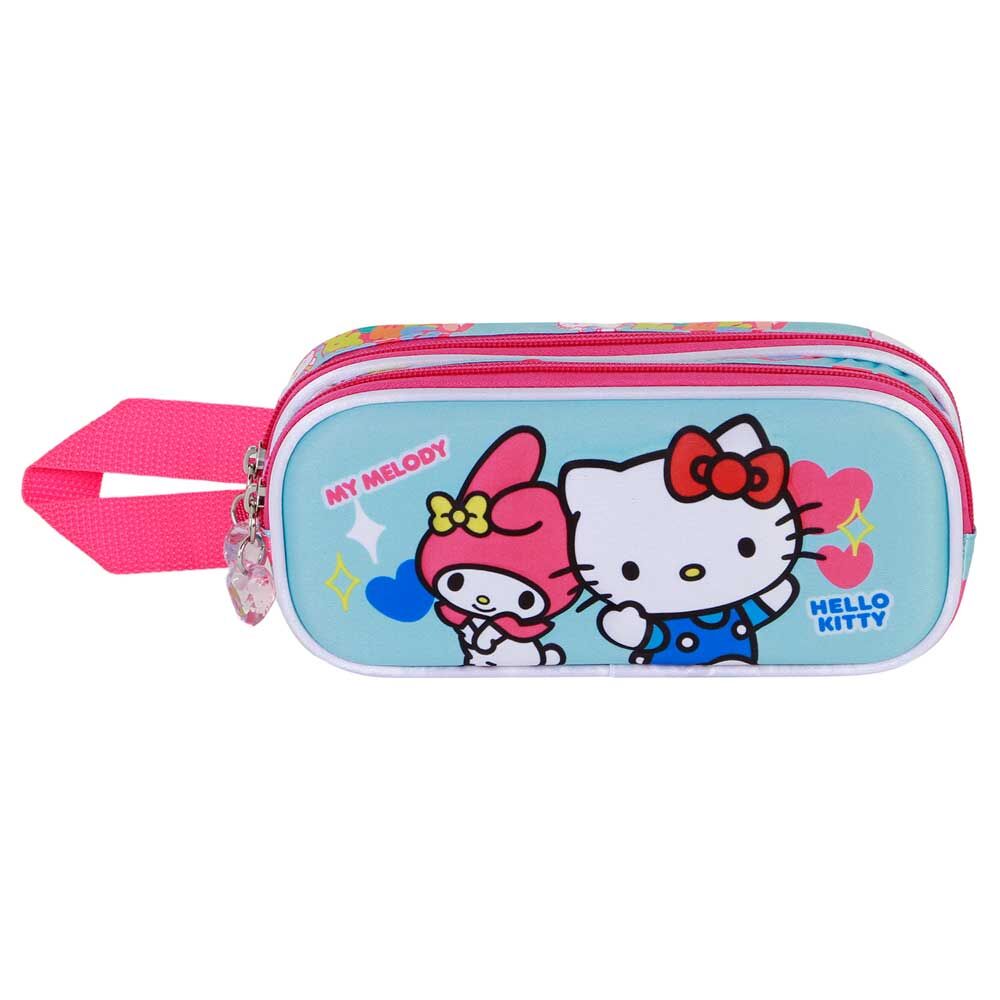 Portatodo doble 3D de Hello Kitty y My Melody con relieve - 3