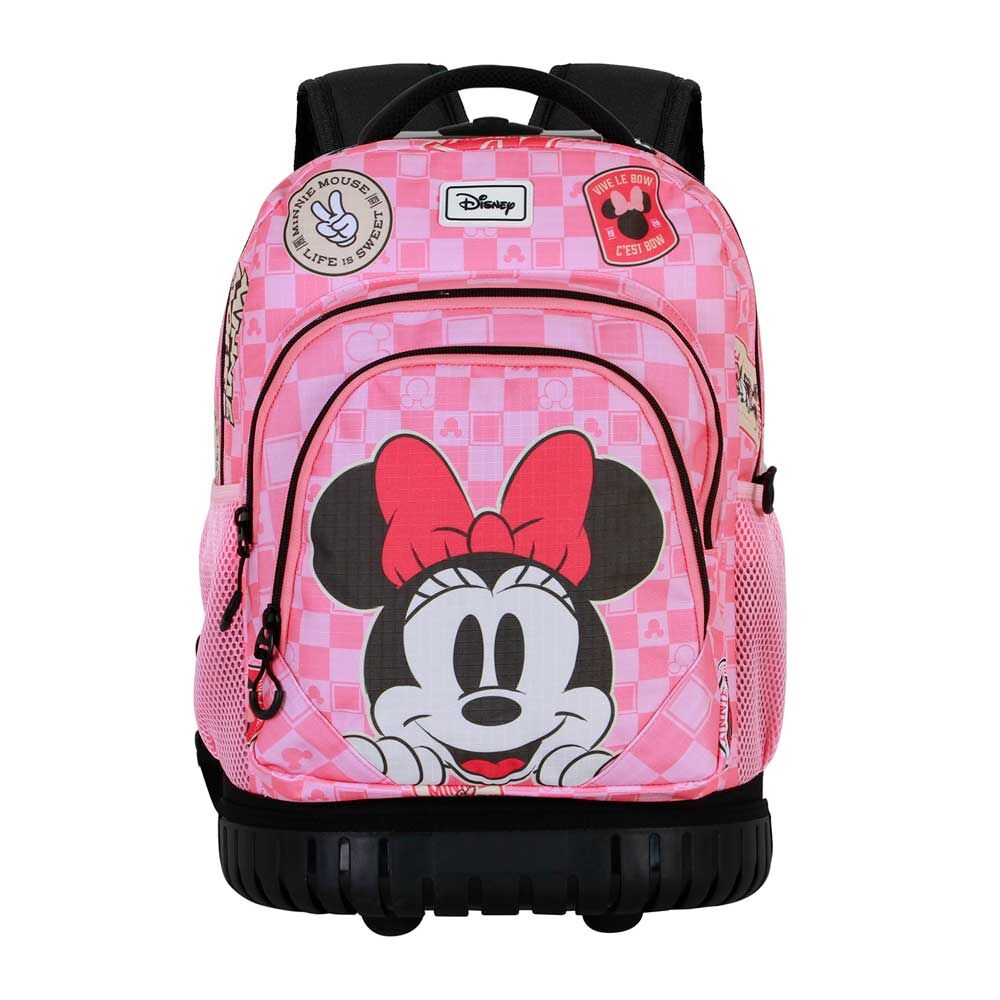Mochila trolley rosa de Minnie Disney con dos ruedas y tirador telescópico - 3