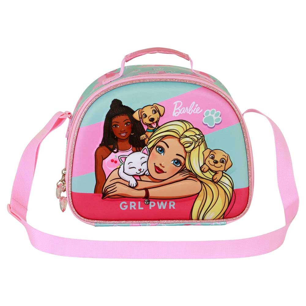 Bolsa portameriendas 3D Pets Barbie rosa y turquesa - 3