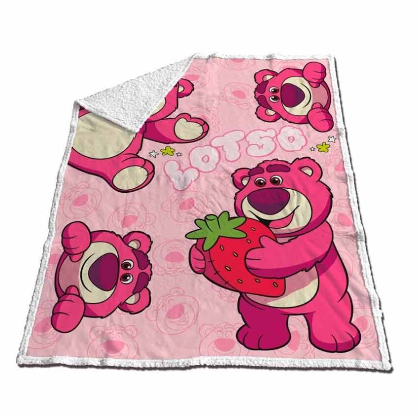 Manta coralina sherpa rosa de Lotso de Toy Story
