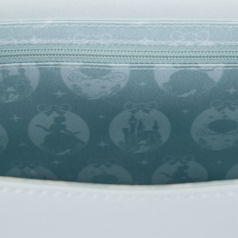 Bolso bandolera azul claro de Cenicienta Disney Loungefly con bordados florales - 4