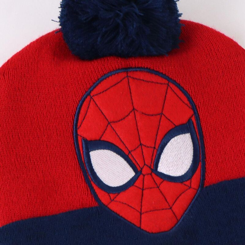 Conjunto Spiderman Marvel con gorro, guantes y bufanda en rojo y azul marino - 5