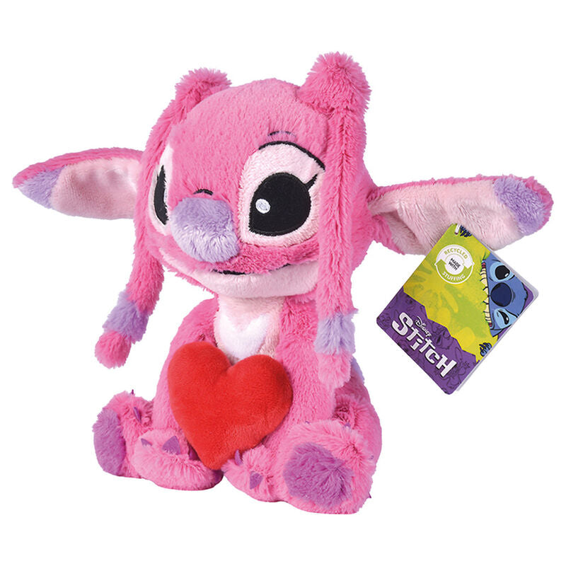 Peluche rosa de Angel Stitch Disney con corazón rojo - 2
