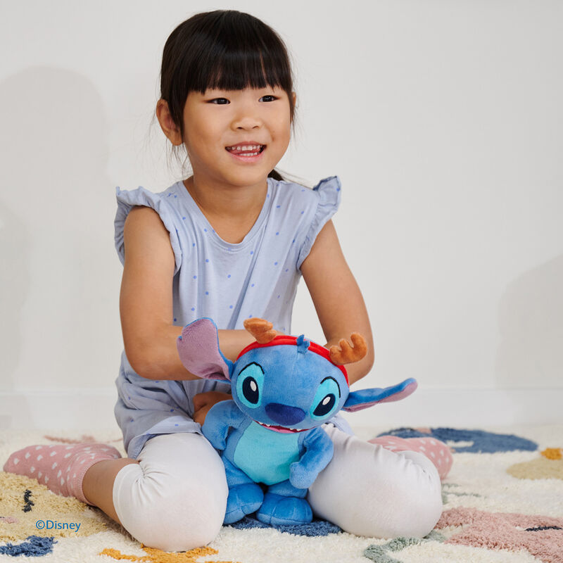 Peluche de Stitch Disney con astas de reno y diadema roja - 8