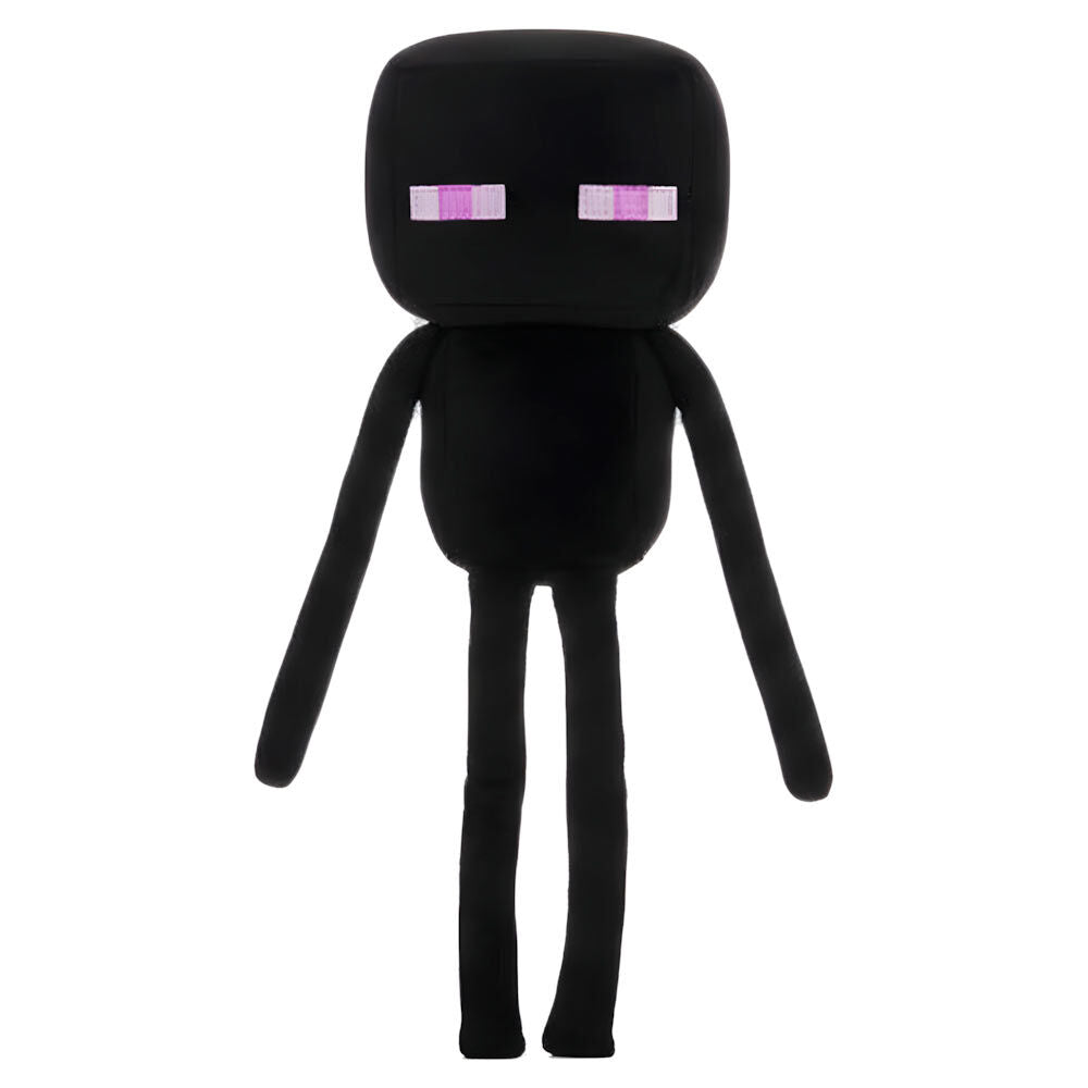Peluche Enderman de Minecraft negro con ojos morados